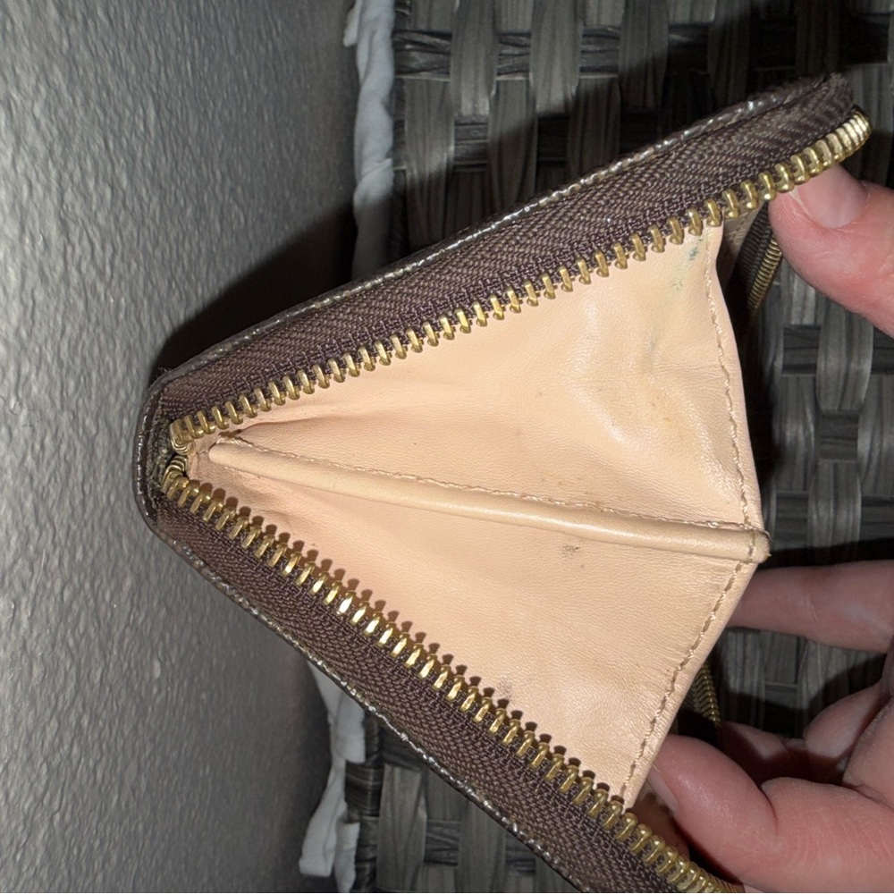 Michael Kors Jet Set Travel Continental Wallet Brown Logo Zip Around - Picture 11 of 14